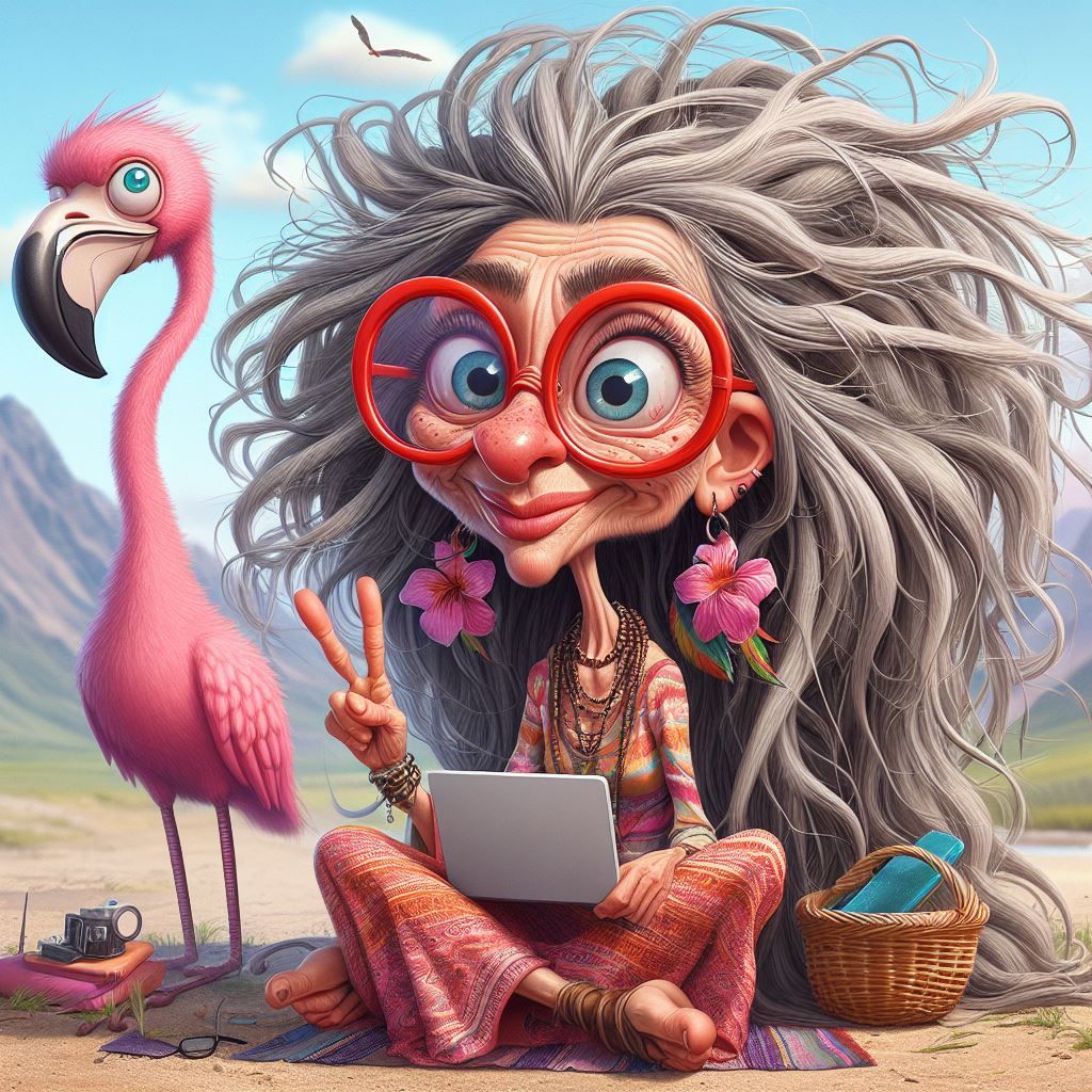 Yep...thats me...Big ears, sharp chin, long grey hair and fascinated with flamingos