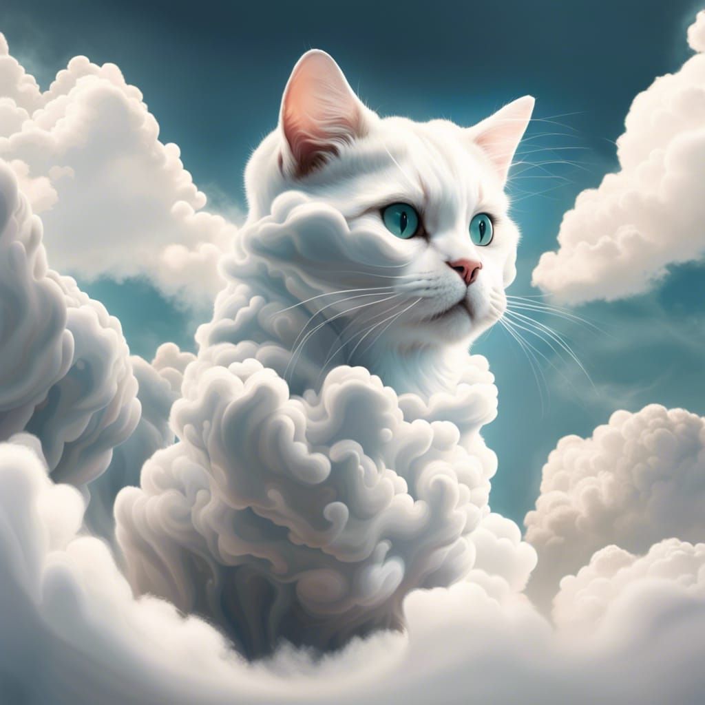 "Whiskers in the Stratosphere: A Purrfect Skyward Encounter"  by @Mark_Loves_Coffee_