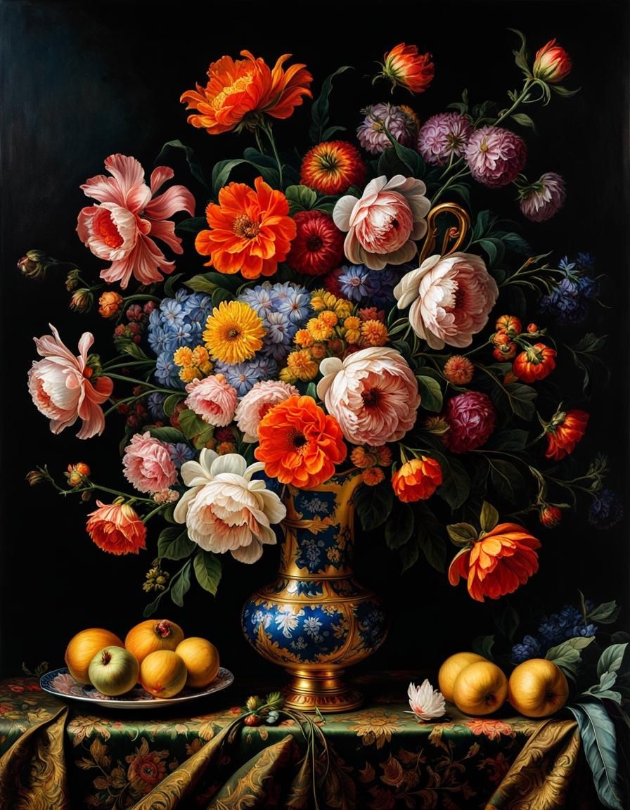 Classical Still life with flowers  by @Gloria 
