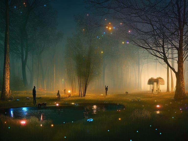 Insanely detailed photograph of a Mystical Shimmering Glowin...