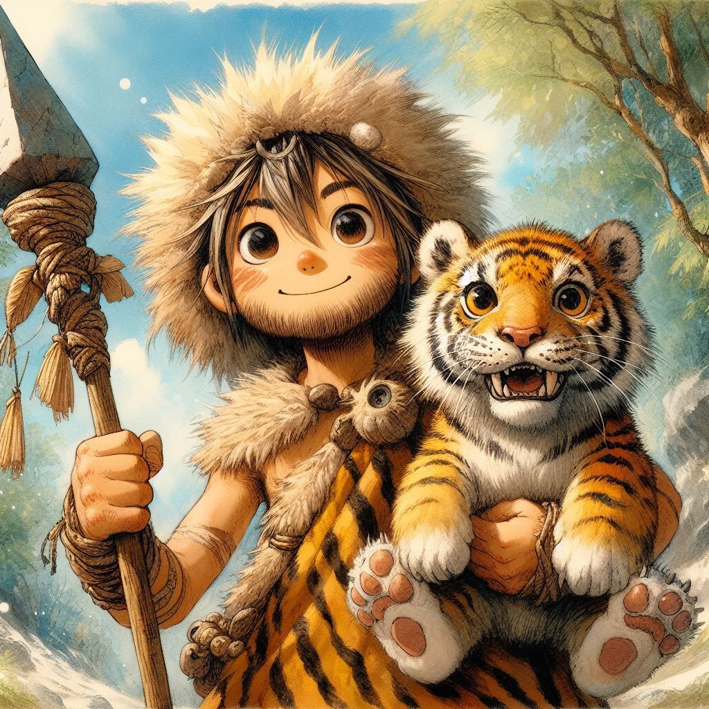 Caveman and his Sabertooth cub Series