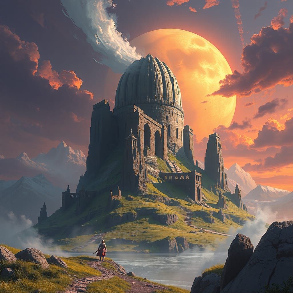 Colorful Mystical Universe with Magical Being