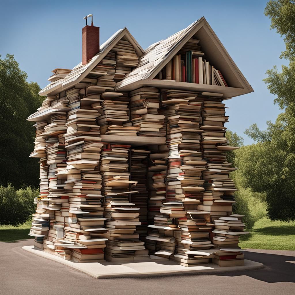 House made of books AI Generated Artwork NightCafe Creator