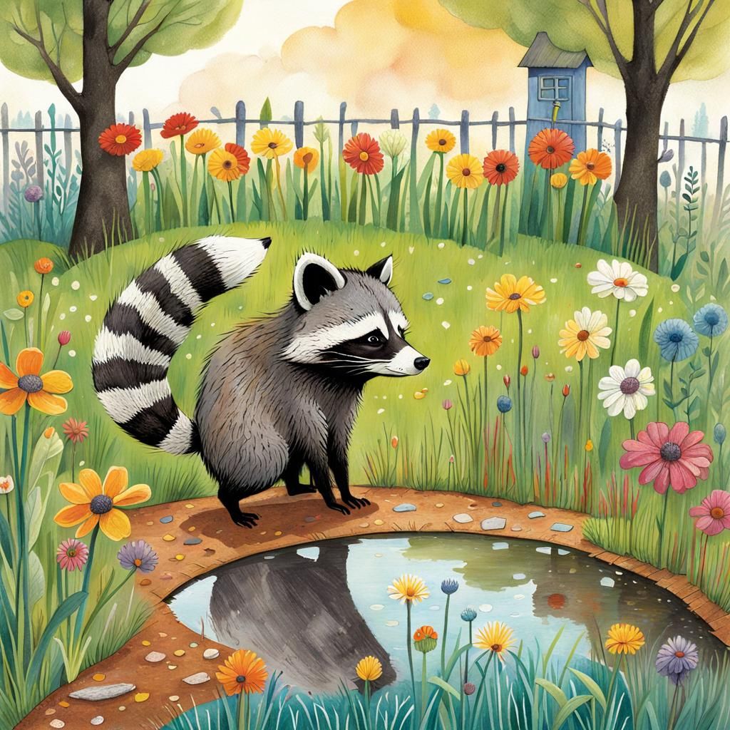 spring raccoon 3 - AI Generated Artwork - NightCafe Creator