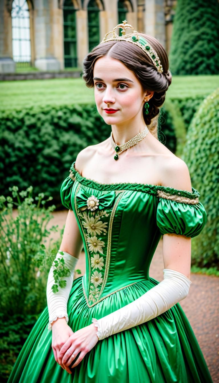 Royal Ball with Green Regency Gown