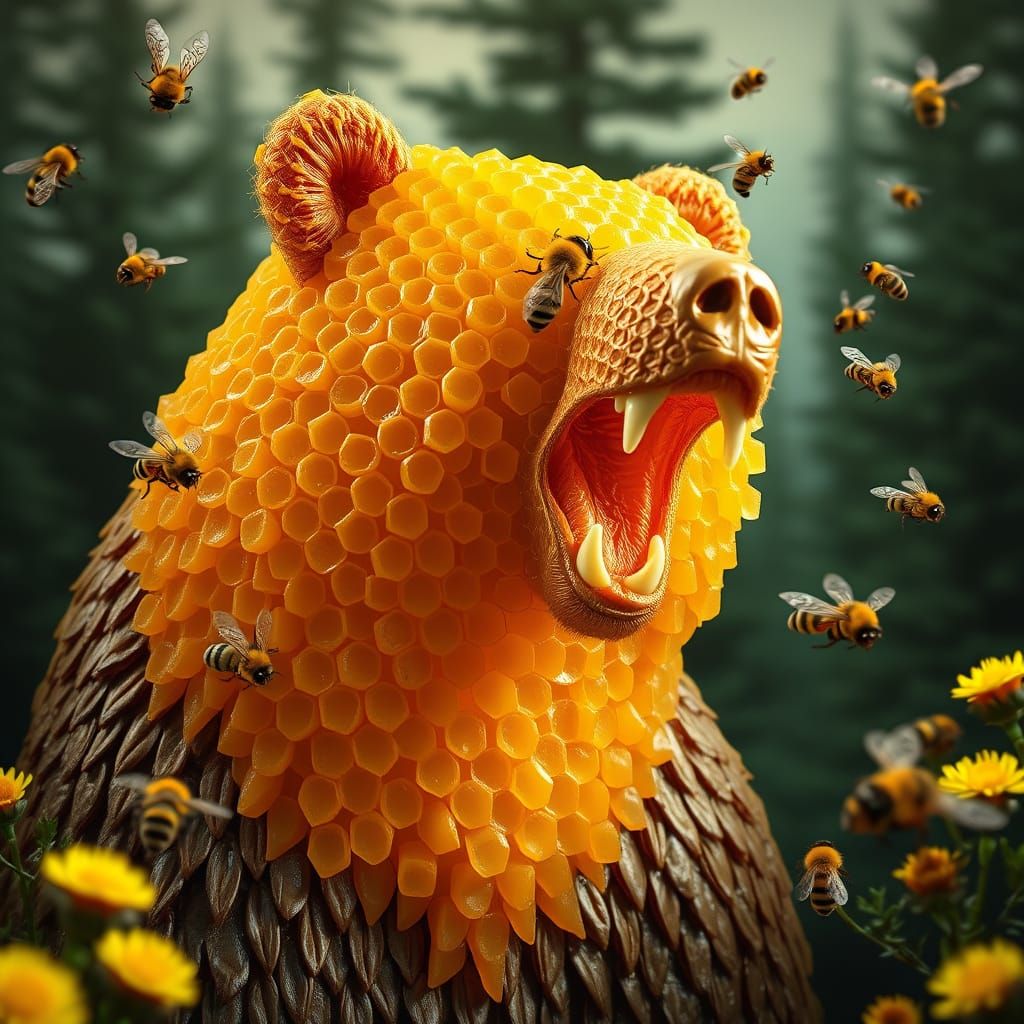 The beewax and honey grizzly bear  by @Lyguo