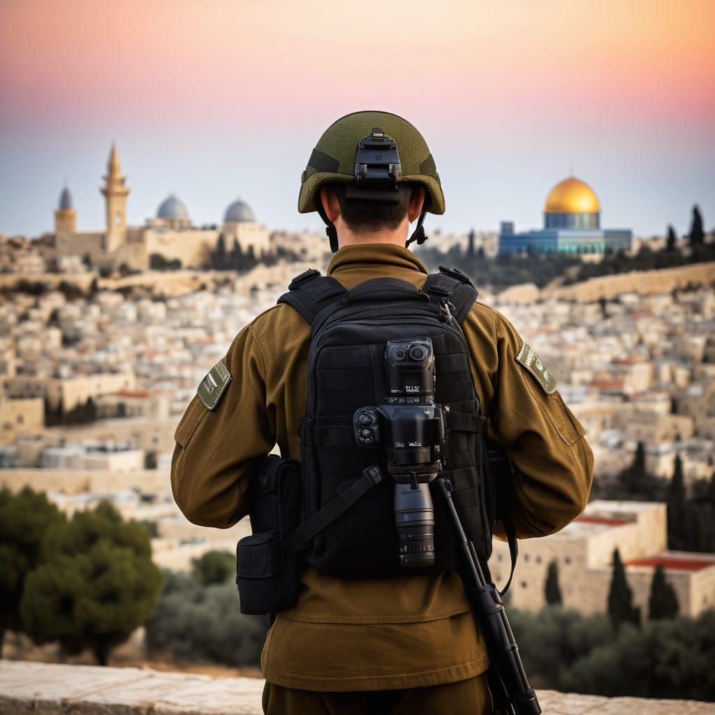 Israeli Soldier Embracing Jewish Heritage in Vibrant Jerusal...