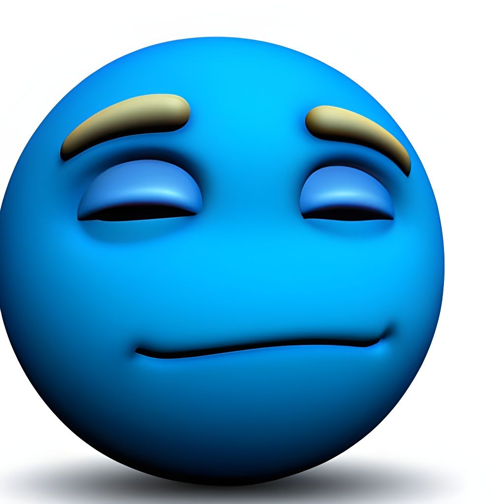 3D Blue Calm Emoji
