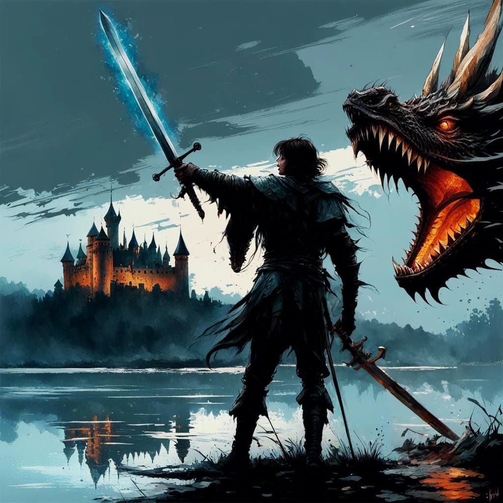 Knight and dragon