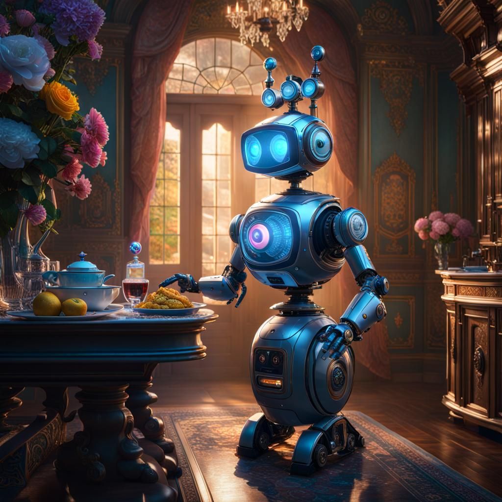 Robot Butler - AI Generated Artwork - NightCafe Creator