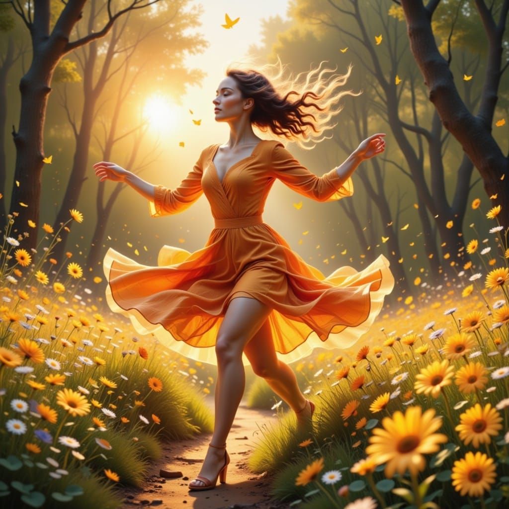 With every stride, a tale begins
Marching into dreams, where she wins
 
Dawn rises with a golden hue
With rhythms calling, dreams renew
Rosi...