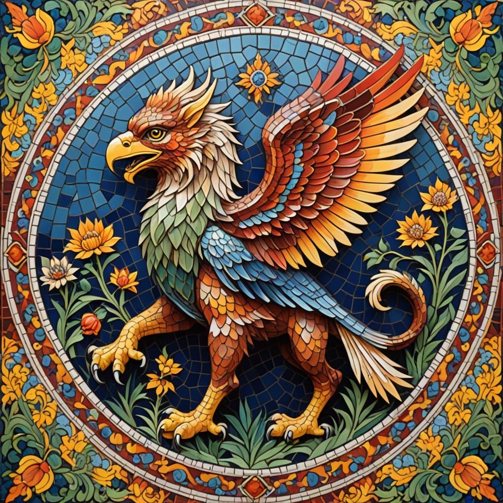 Mosaic Gryphon  by @Dyce