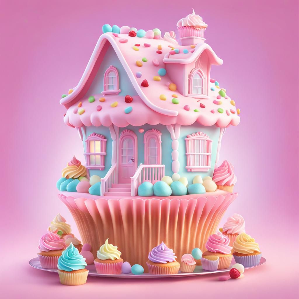 Magical Cupcake House AI Generated Artwork NightCafe Creator