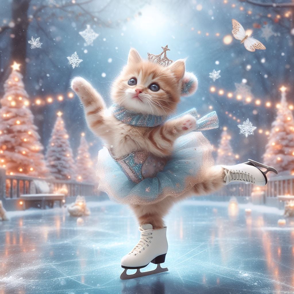 Iceskating Kitten