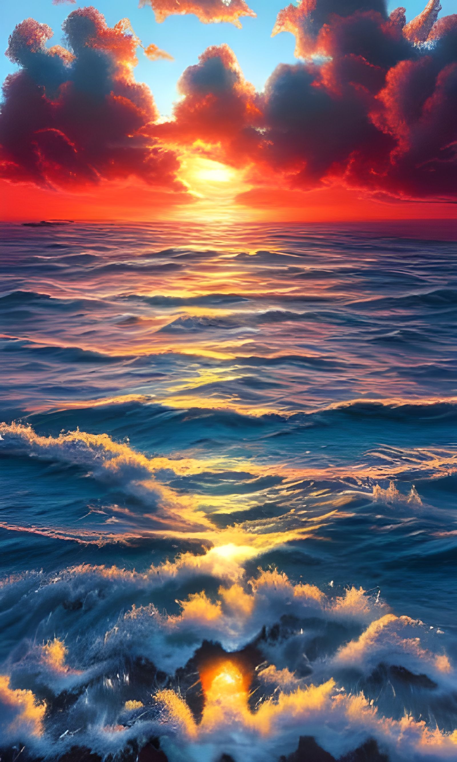 Sunset Over the Sea - AI Generated Artwork - NightCafe Creator