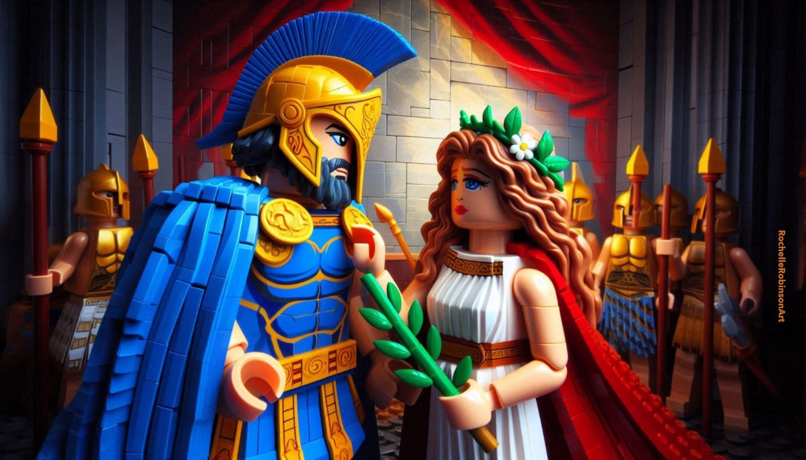 Iphigenia and Achilles - Lego Art