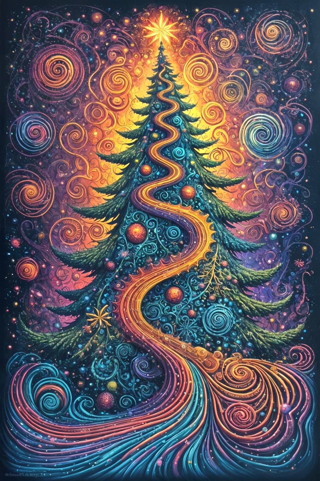A psychedelic Christmas tree