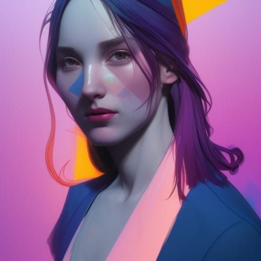 Bisexual Flag Portrait in Art Nouveau Style