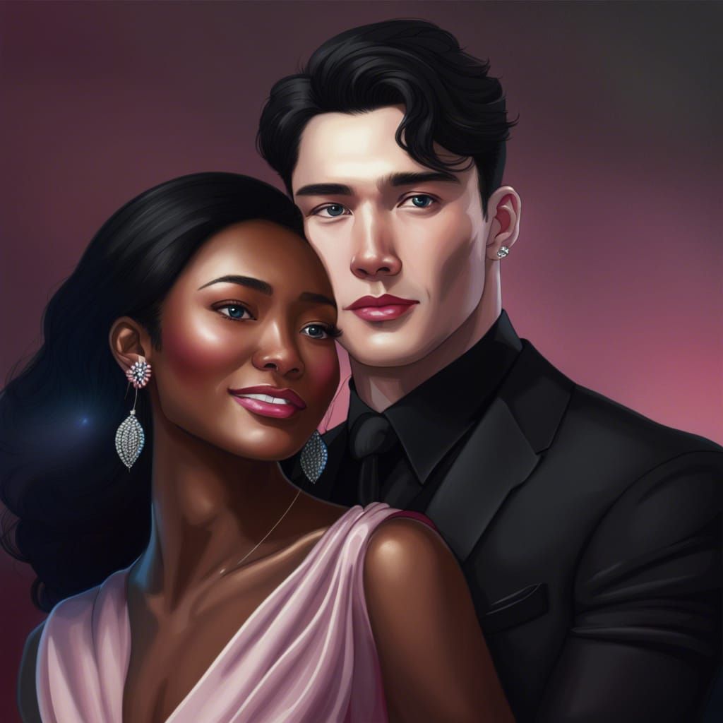 Beautiful interracial couple - AI Generated Artwork - NightCafe Creator