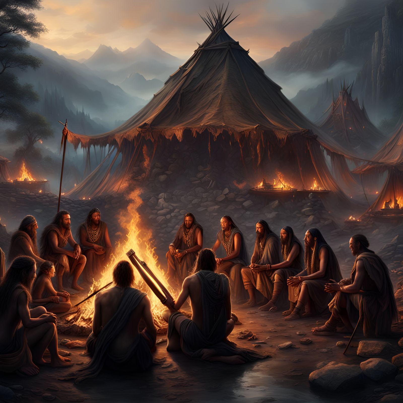 The Ancient mountain tribe. - AI Generated Artwork - NightCafe Creator