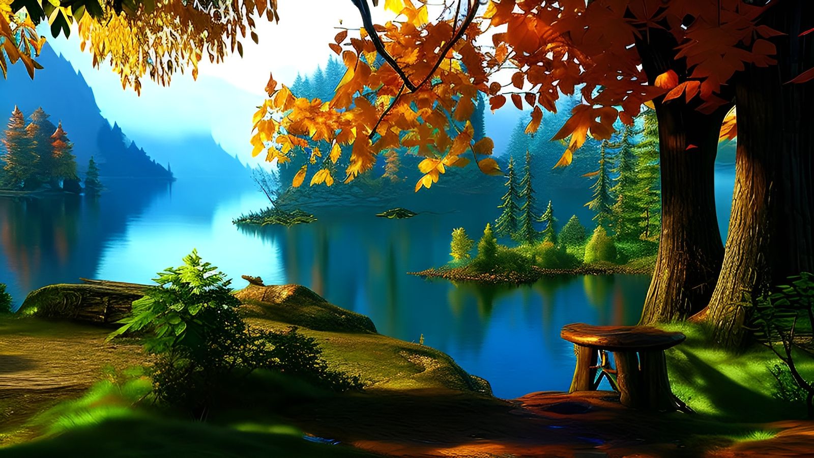the lake in automn