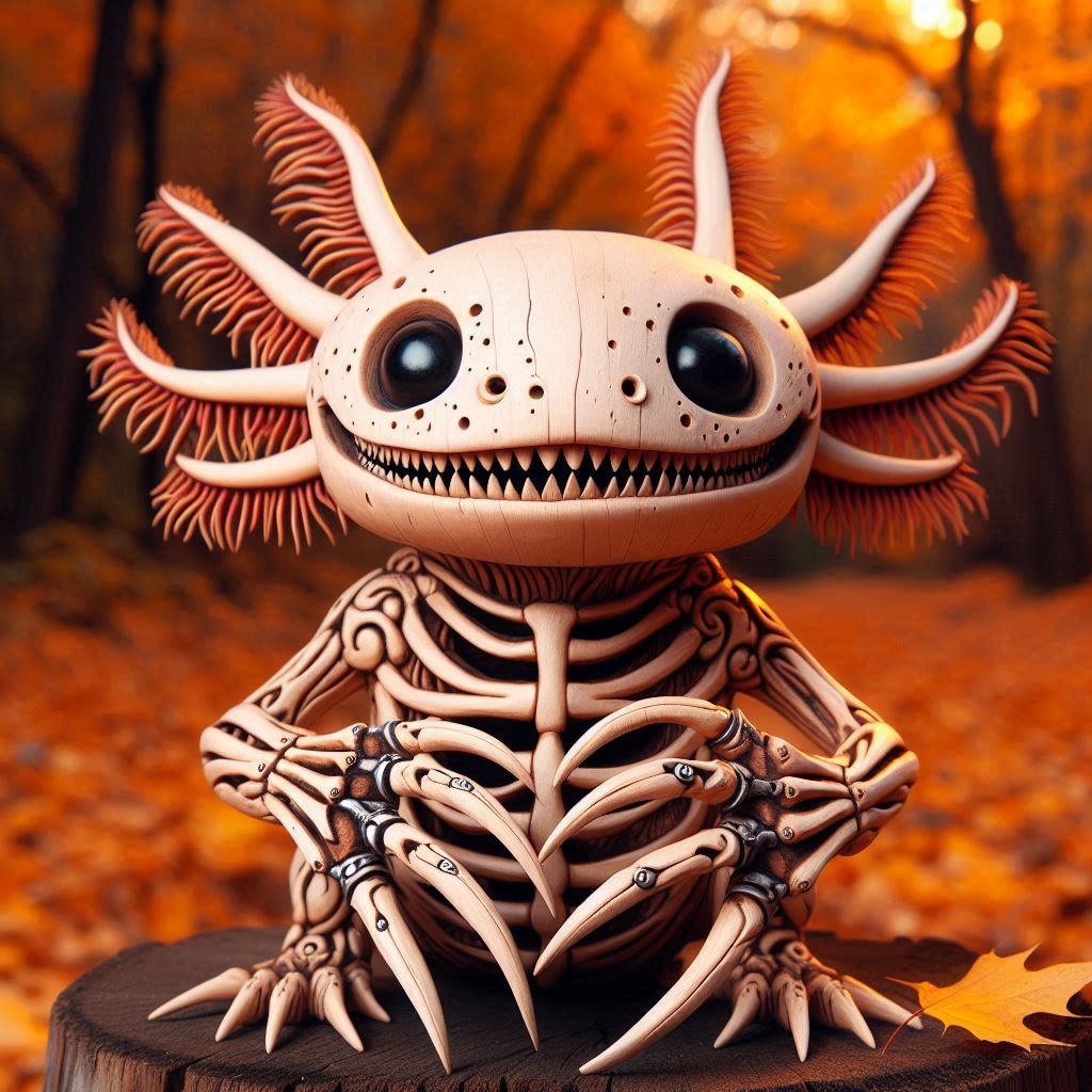 Wooden Axolotl Scissorhands