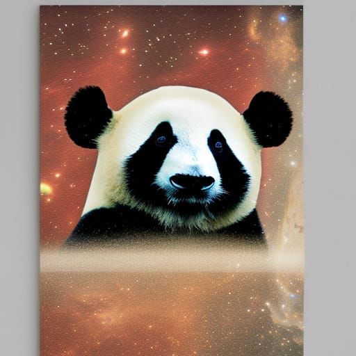 A mystical panda in space