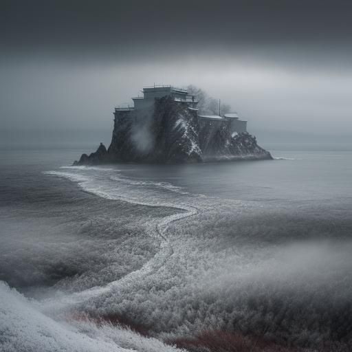 Snowy Train on Tsugaru Strait in Japanese Painting