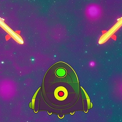 An album cover with a spaceship on it
