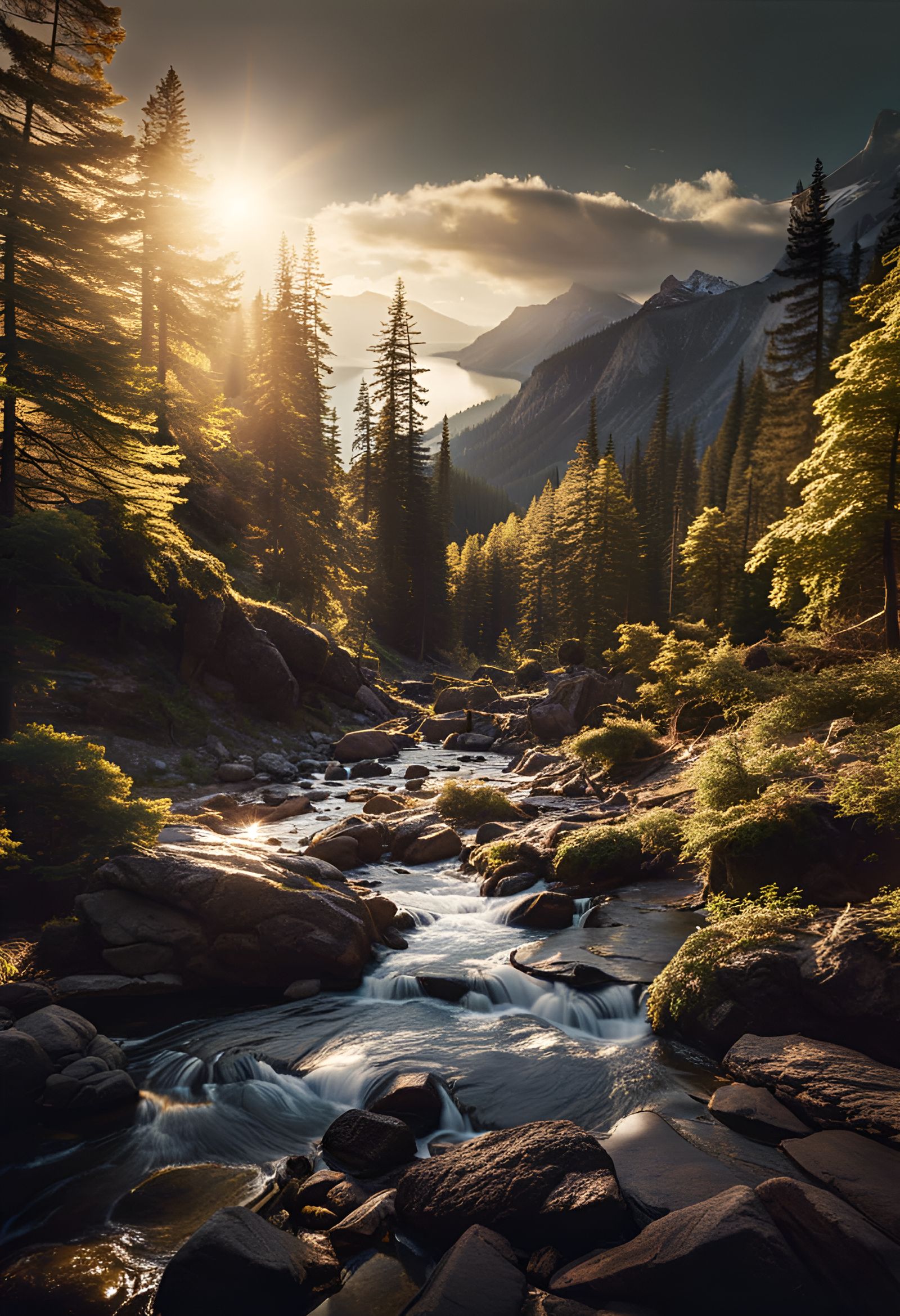 A Stream Running Down To A Lake  by @William Wallis