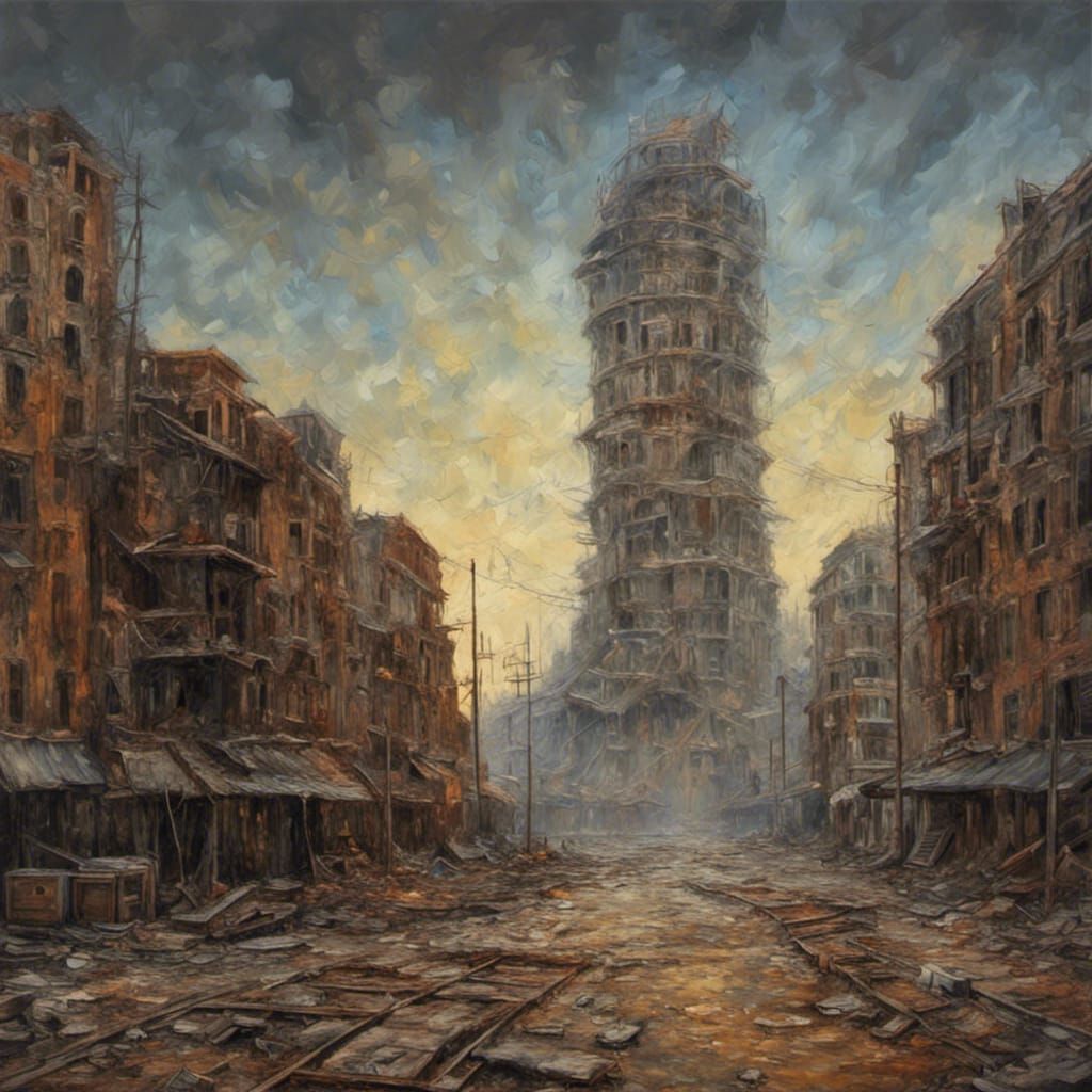 Abandoned city after nuclear war