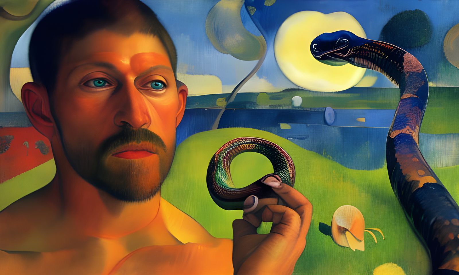 Gauguin's "Self Portrait with halo and snake" Revised