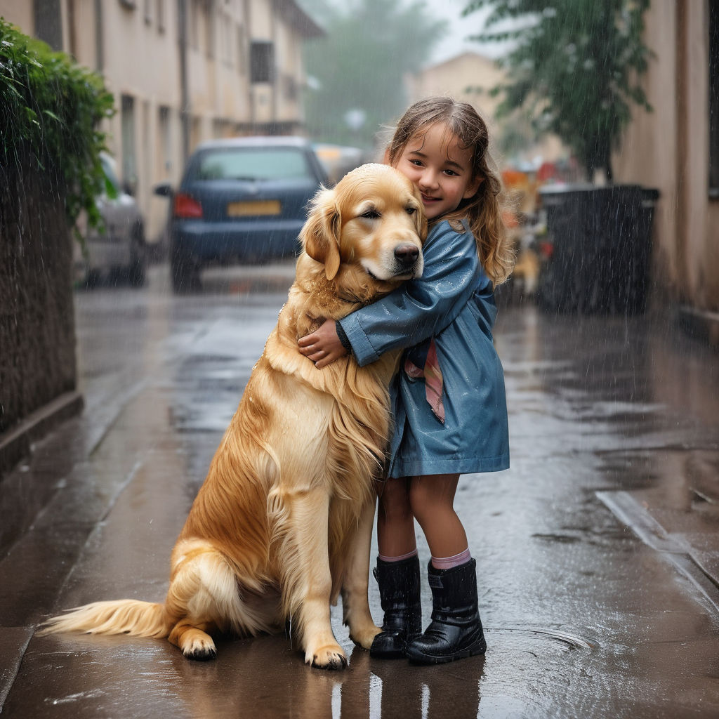 Small Girl and Her Dog