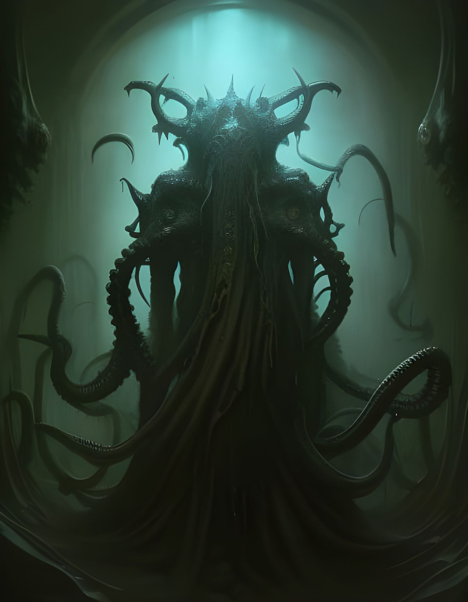 Cthulhu Inspired creature, lovecraft vibes, H.R. Giger horror Gustave ...