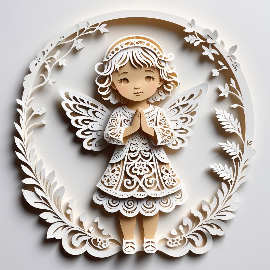 A kirigami version of Imagine a beautiful sculpture of the w...