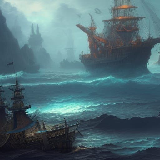 sinking ship - AI Generated Artwork - NightCafe Creator