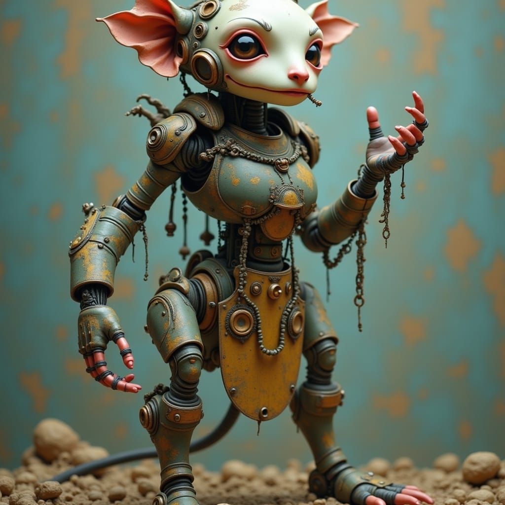 <lora:Baroque Quirky Flux:1.0> robot