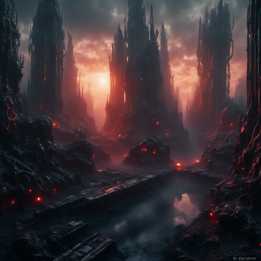 Red Sun Rising: Gothic Art in a Futuristic Style