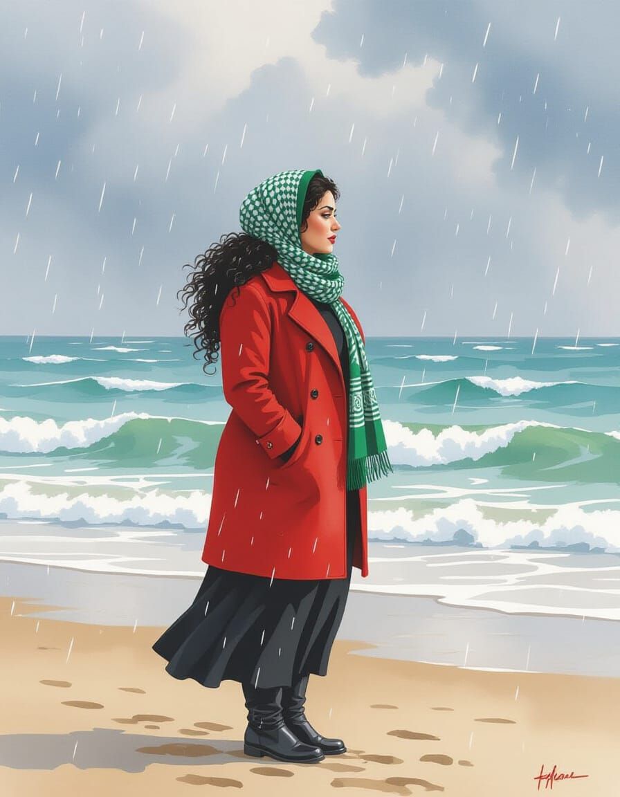 Standing at the beach (HiDream i1 Fast - Qwen Image Edit)