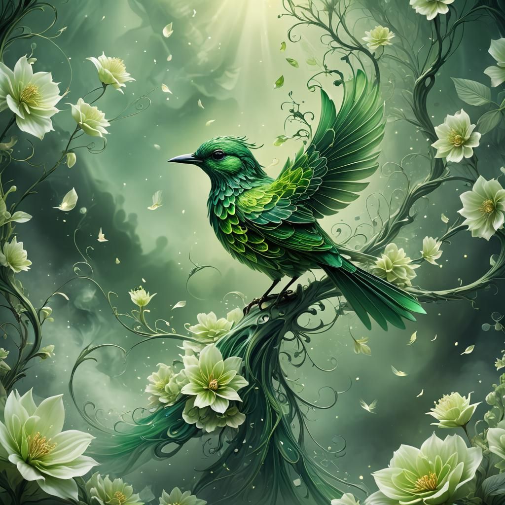 Green bird  by @Metuxa