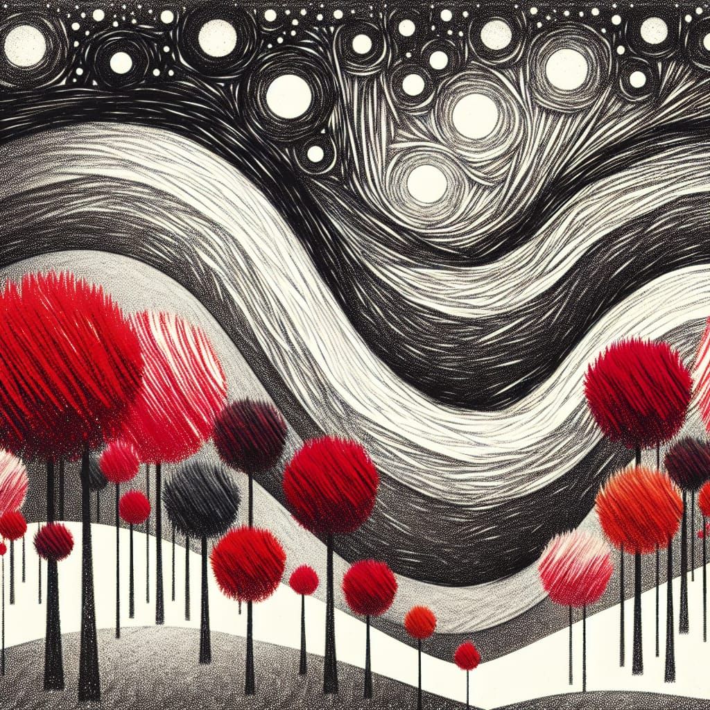 Native American kachina   in a Million Dandelion dreamscape,  making wishes , Salvador Dali collaboration Paul Klee and Tim Burton, Picasso...