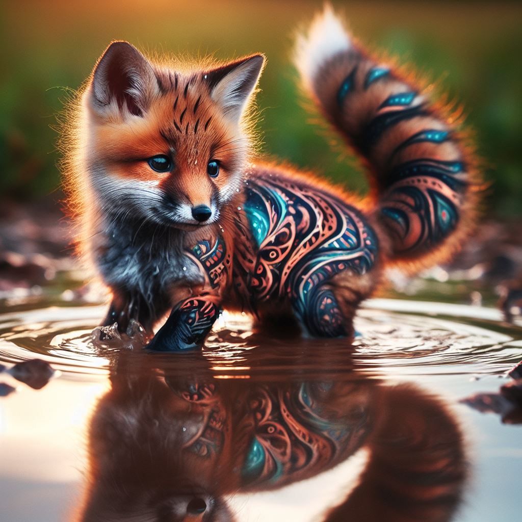 Artistic fox pup