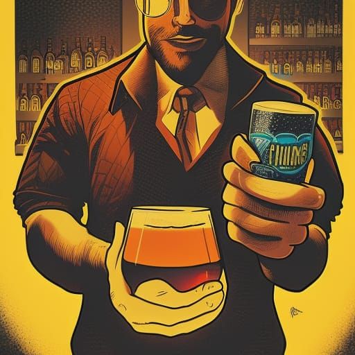 Guy at night club holding beer