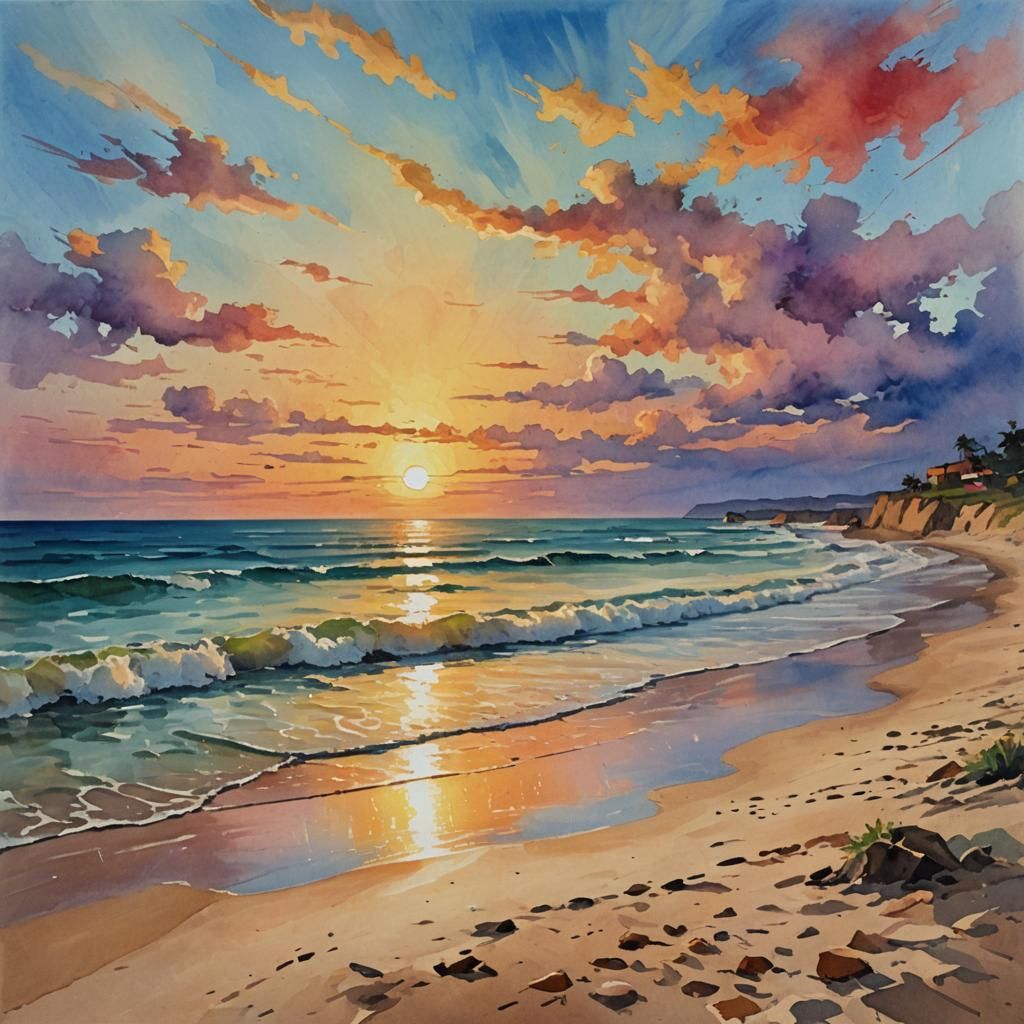 Sunset at the beach  by @Willow