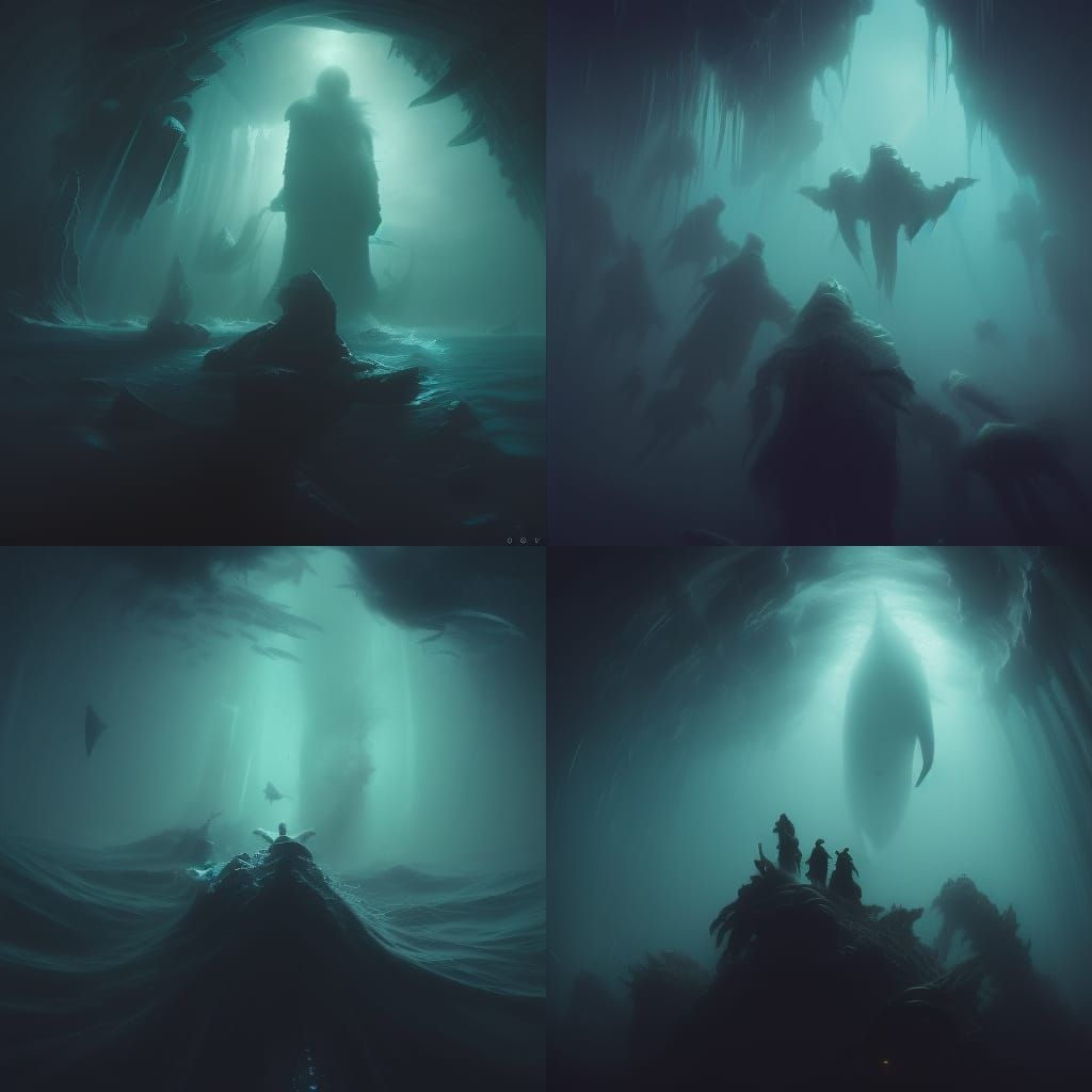 Deep into the abyss. Ocean life . Sea creatures wonderful ex...