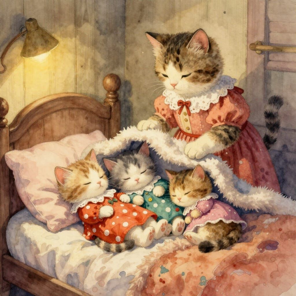 Sweet dreams, fluffy kids!  by @Hiro