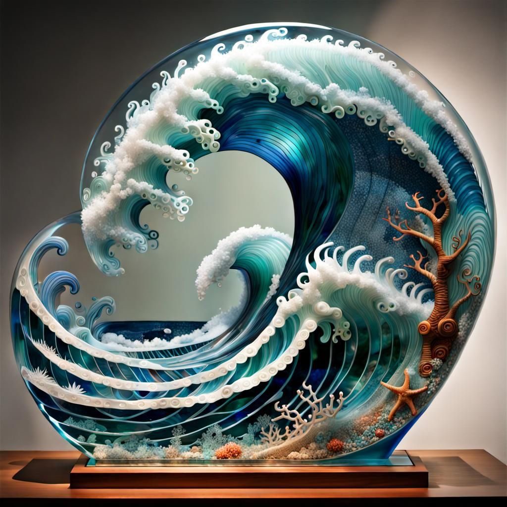 Lovely glass ocean wave.