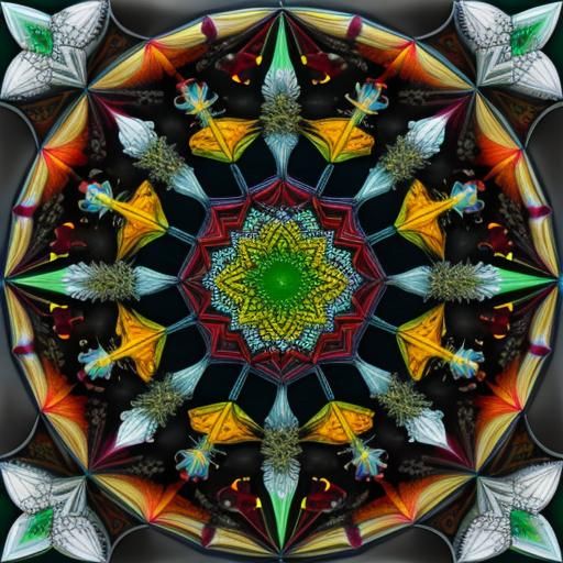 photorealistic, 3d, kaleidoscope, tile, symmetry, fractal, m...