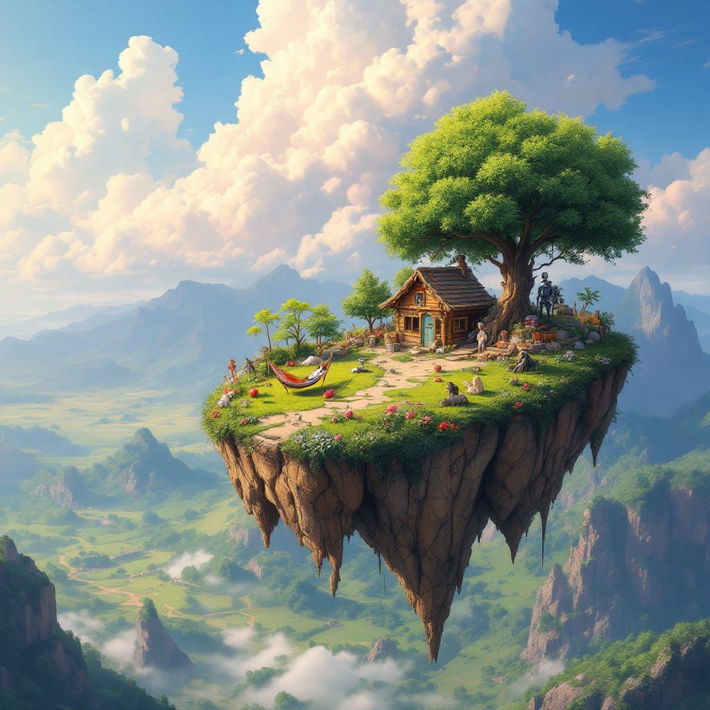 A floating paradise island  by @axelb