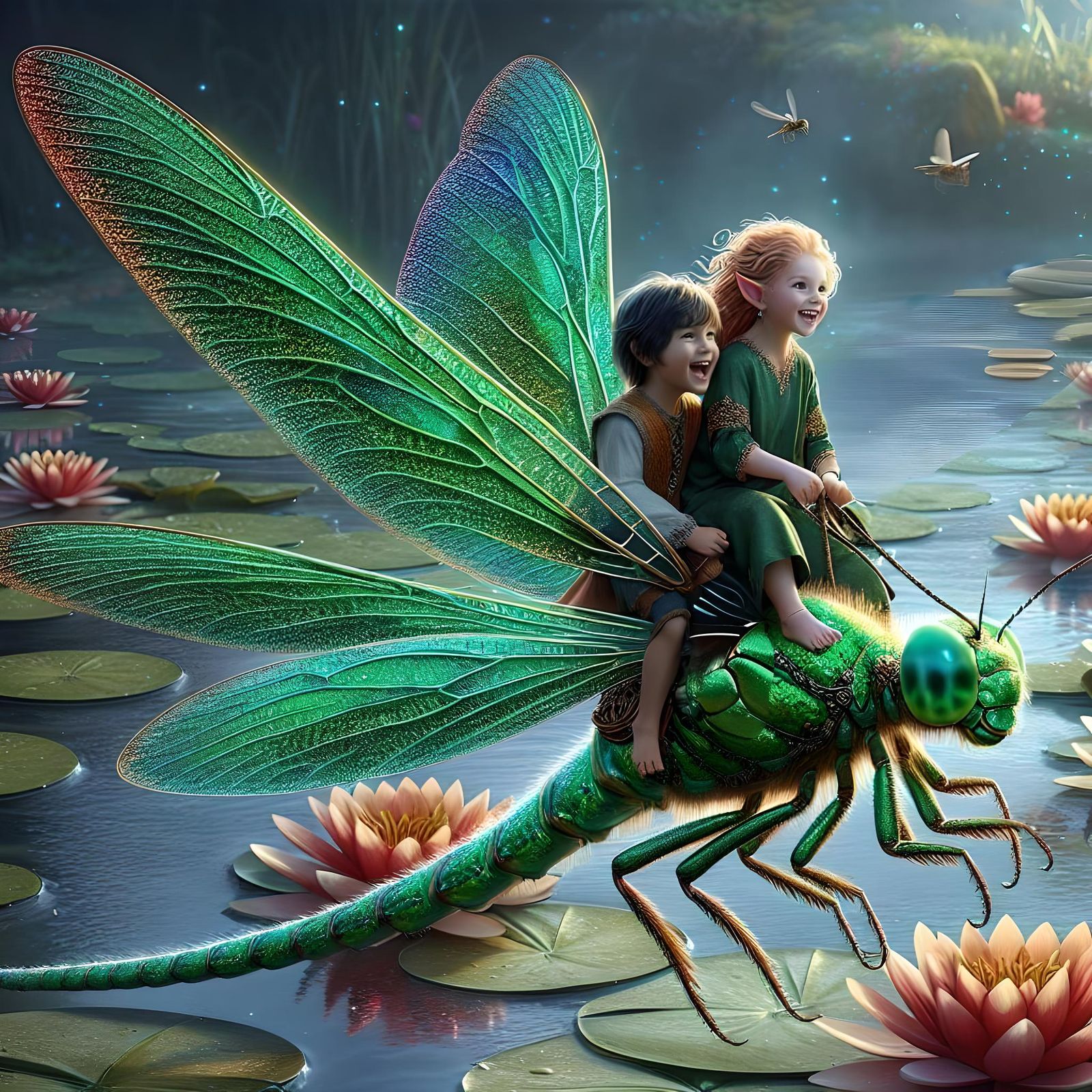 Dragonfly Riders  by @Pandymonium